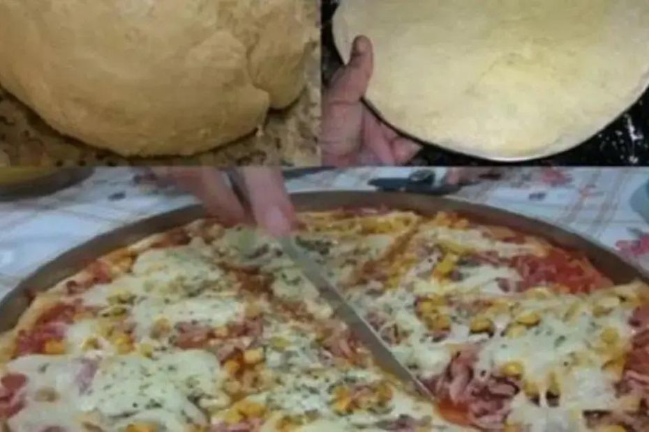 massa de pizza com 3 ingredientes