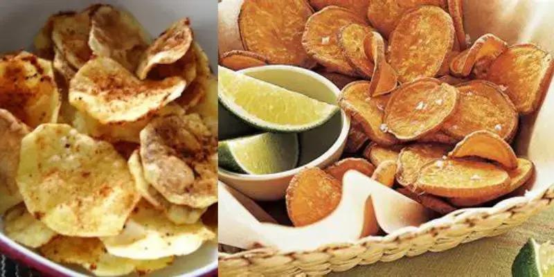 receita de chips de batata-doce assada