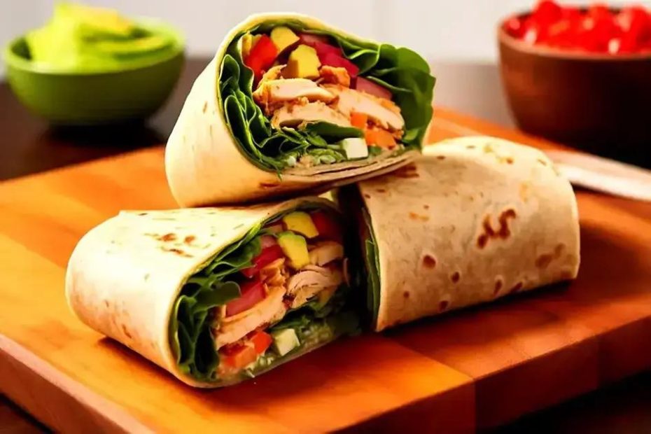 A palavra chave com base no artigo é wrap de alface com peru, queijo e abacate.