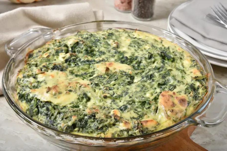 A palavra-chave para o artigo é Quiche de Espinafre Sem Crosta.