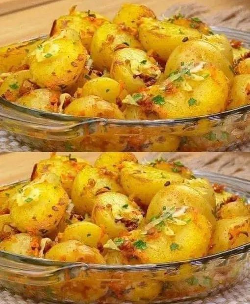 Batatas com Cebola Assadas