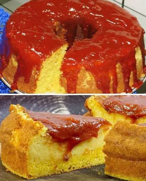 Bolo de Fubá com Queijo e Goiabada