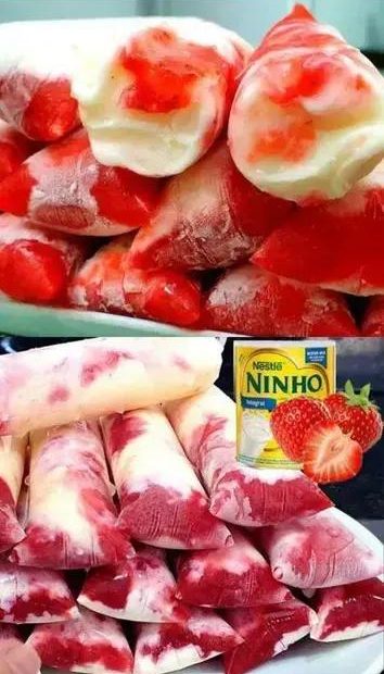 Geladinho de Ninho com Morango