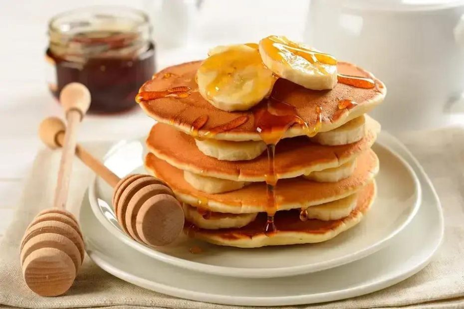 Panquecas com calda de maple