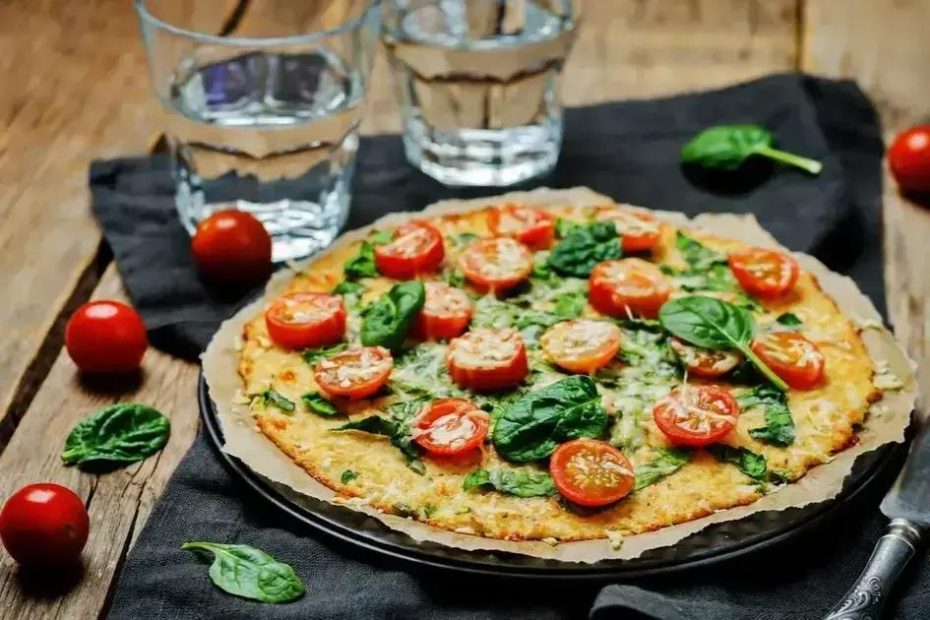 Pizza de Couve-flor com Vegetais e Queijo