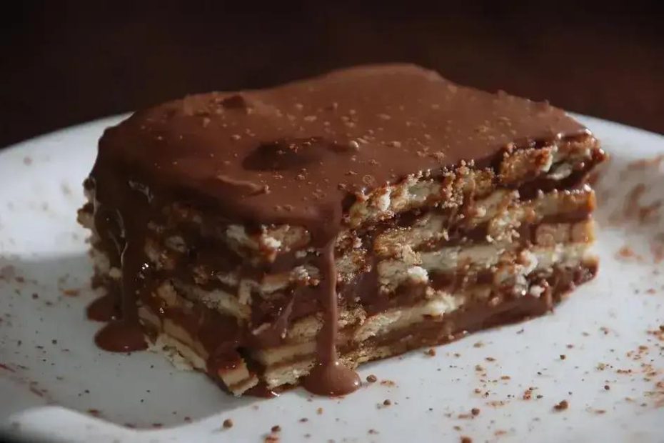 Torta de bolacha com ganache