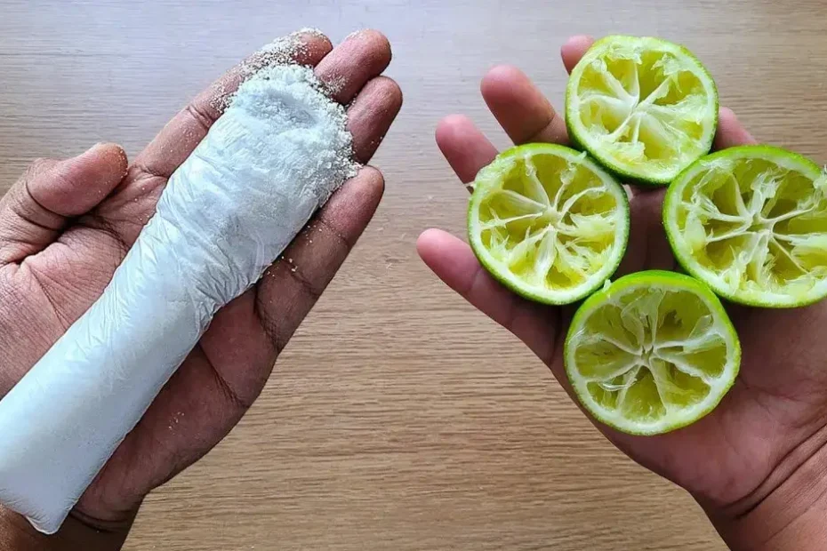 bicarbonato e casca de limão