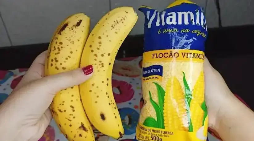 Bolinhos de banana com flocão de milho