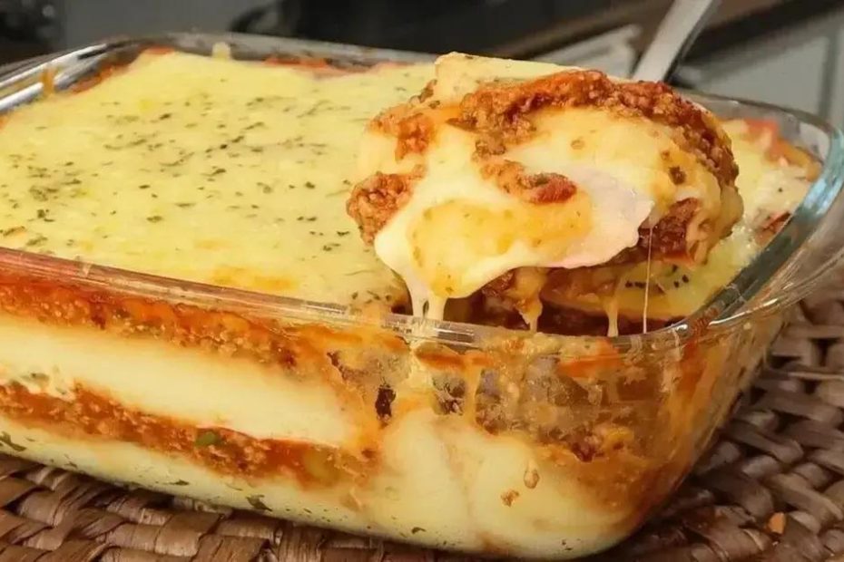 Escondidinho de Arroz, Carne Moída e Purê de Batata