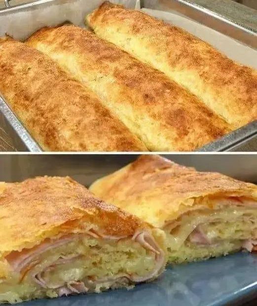 Folheado de Queijo e Presunto